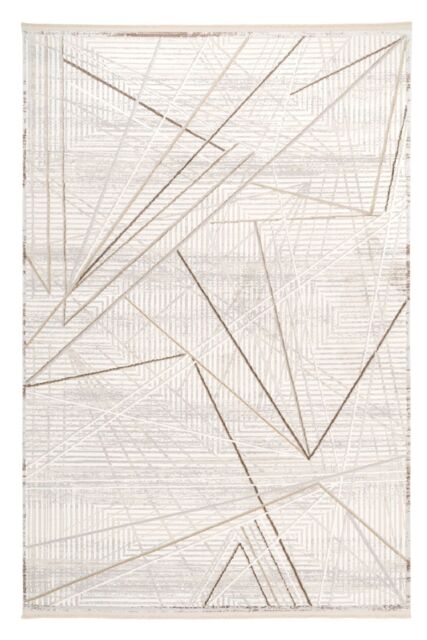 Kukoon Neutral Beige Cream Textured Geometric Living Area Rug in Off-White - Size: 120 cm x 170 cm - image 1