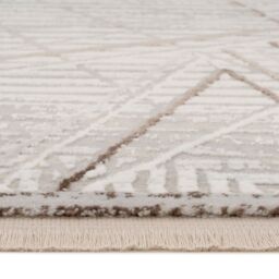 Kukoon Neutral Beige Cream Textured Geometric Living Area Rug in Off-White - Size: 120 cm x 170 cm - thumbnail 4