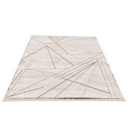 Kukoon Neutral Beige Cream Textured Geometric Living Area Rug in Off-White - Size: 120 cm x 170 cm - thumbnail 3