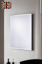 Yearn Mirrors Yearn Minimal Bevelled Mirror 86x58cm in Metallic Silver - Size: 86x58 cm - thumbnail 1