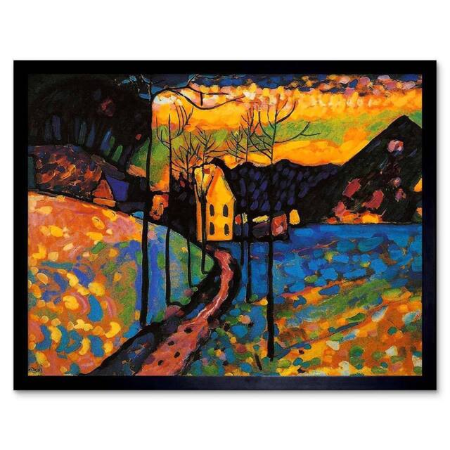 "Artery8 Wassily Kandinsky Winter Landscape Old Master Framed Art Print - Size: W12"" x H16""" - image 1