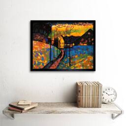 "Artery8 Wassily Kandinsky Winter Landscape Old Master Framed Art Print - Size: W12"" x H16""" - thumbnail 2