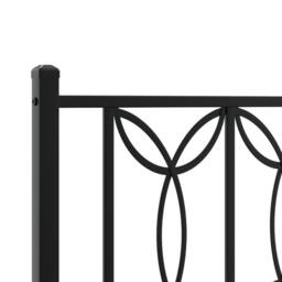 Berkfield Home Metal Bed Frame without Mattress with Headboard Black 107x203cm - Size: 107x203 cm - thumbnail 7