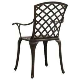 Berkfield Home Garden Chairs 2 pcs Cast Aluminium Bronze in Brown - thumbnail 5