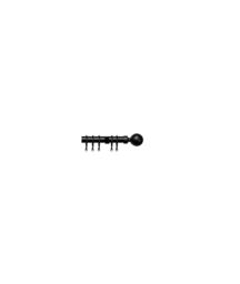 New Edge Blinds 25-28mm Ball End Metal Curtain Pole Set - Black - Size: 120 cm - 210 cm - thumbnail 1