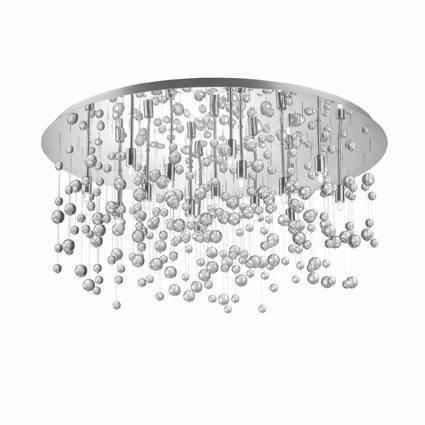 Netlighting Neve 15 Light Extra Large Glass Bubbles Semi Flush Ceiling Pendant Chrome G9 in Grey - image 1