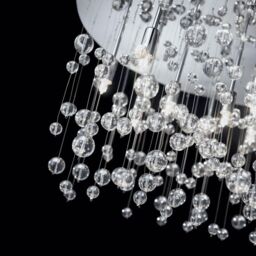 Netlighting Neve 15 Light Extra Large Glass Bubbles Semi Flush Ceiling Pendant Chrome G9 in Grey - thumbnail 2