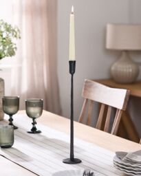 Dibor Traditional Antique Black Slim Candle Holder Christmas Table Centerpiece Candle Stick 42cm - thumbnail 1
