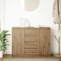 Berkfield Home Sideboard with Drawers Artisan Oak 100.5x35x76 cm Engineered Wood in Brown
