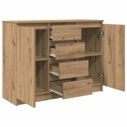 Berkfield Home Sideboard with Drawers Artisan Oak 100.5x35x76 cm Engineered Wood in Brown - thumbnail 5