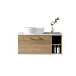 Bathroom Kingdom Piatta Oak Wall Hung Basin Vanity 800mm - thumbnail 1