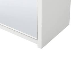 Wyld and Coco Shoe Cabinet White MDF Mirror Fronts 2-Compartment Hallway Organizer - thumbnail 8