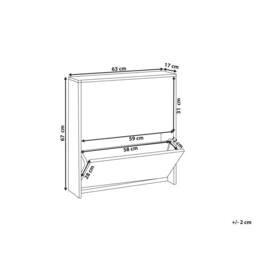 Wyld and Coco Shoe Cabinet White MDF Mirror Fronts 2-Compartment Hallway Organizer - thumbnail 3