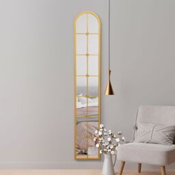 "MirrorOutlet Gold Framed Arched Leaner Wall Mirror 67"" X 12"" (170CM X 30CM) - Size: 1 Pack" - thumbnail 6