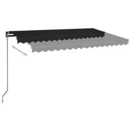 Berkfield Home Manual Retractable Awning with LED 400x350 cm Anthracite in Black - thumbnail 3