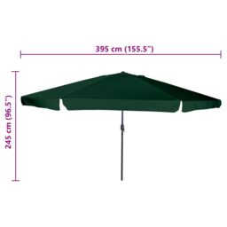 Berkfield Home Garden Parasol √∏395x245 cm Green - Size: 395x245 cm - thumbnail 6