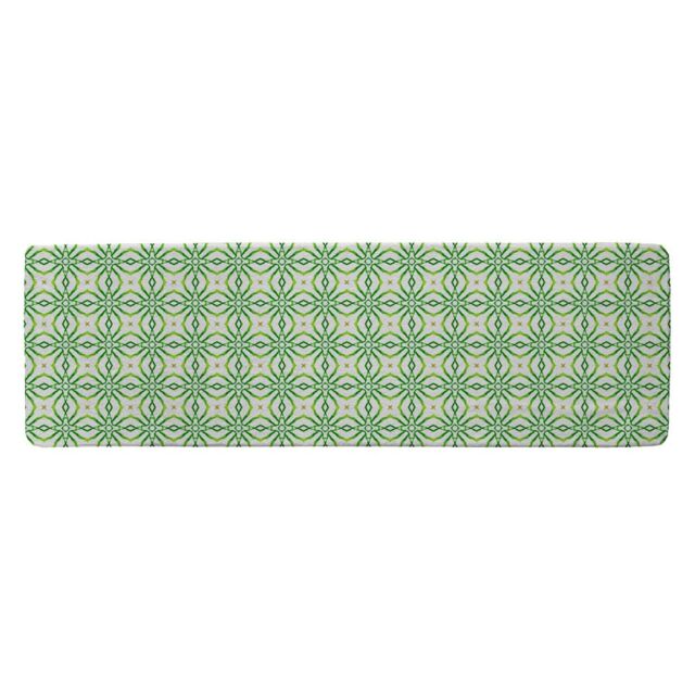 Benjamin Tate Design Swimwear Fabric Green Alluring Boho Chic Runner Rug in Natural - Size: 67 cm x 230 cm - image 1