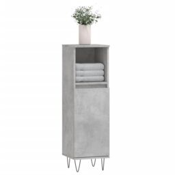 Berkfield Home Bathroom Cabinet Concrete Grey 30x30x100 cm Engineered Wood - Size: 30 x 30 x 100 cm - thumbnail 3