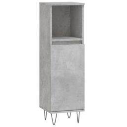 Berkfield Home Bathroom Cabinet Concrete Grey 30x30x100 cm Engineered Wood - Size: 30 x 30 x 100 cm - thumbnail 2