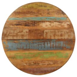 Berkfield Home Dining Table Round 100x100x75 cm Solid Reclaimed Wood in Brown - Size: 100 x 100 x 75 cm - thumbnail 4