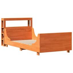 Berkfield Home Sleek Bed Frame without Mattress Wax Brown 100x200 cm Solid Wood Pine - thumbnail 1
