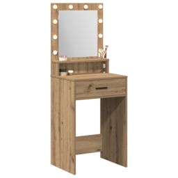 Berkfield Home Dressing Table with LED Lights - Artisan Oak, 50x41x135 cm in Brown - Size: 50 x 41 x 135 cm - thumbnail 3