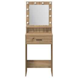 Berkfield Home Dressing Table with LED Lights - Artisan Oak, 50x41x135 cm in Brown - Size: 50 x 41 x 135 cm - thumbnail 5