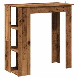 Berkfield Home Bar Table with Shelf Old Wood 102x50x103.5 cm Engineered Wood in Brown - thumbnail 2