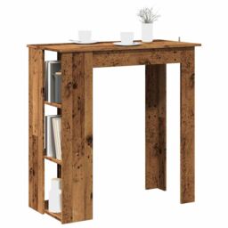 Berkfield Home Bar Table with Shelf Old Wood 102x50x103.5 cm Engineered Wood in Brown - thumbnail 1
