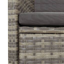 Berkfield Home 9 Piece Garden Dining Set with Cushions Grey Poly Rattan - thumbnail 5