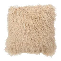 Madison & Mayfair Luxurious Natural Fleece & Suede Square Cushion in Light Brown - thumbnail 3