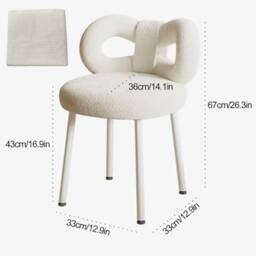 Ventryn Modern Butterfly Back Chair, Multi-use for Vanity & Computer in White - thumbnail 2