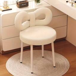 Ventryn Modern Butterfly Back Chair, Multi-use for Vanity & Computer in White