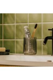 Cosmic Toothbrush Holder, Tumbler, Resistant Glass, Forest, Lido Collection in Dark Green - thumbnail 5