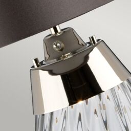 Netlighting Lena 2 Light Small Smoke Table Lamp Smoketinted Glass Slate Shade E27 in Black - thumbnail 2
