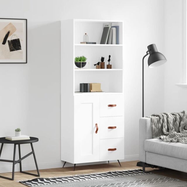 Berkfield Home Highboard White 69.5x34x180 cm Engineered Wood - image 1