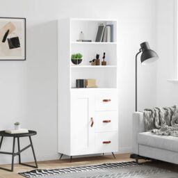 Berkfield Home Highboard White 69.5x34x180 cm Engineered Wood - thumbnail 1