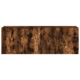 Berkfield Home TV Wall Cabinets with LED Lights 2 pcs Smoked Oak 60x35x41 cm in Brown - Size: 60 x 35 x 41 cm - thumbnail 8