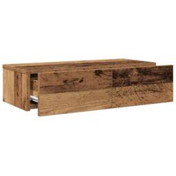 Berkfield Home Wall Shelf with Drawers Old Wood 60x26.5x15 cm Engineered Wood in Brown - thumbnail 9