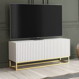 Creative Furniture Ripple TV Unit 100cm - White with Fluted Doors - thumbnail 6