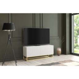 Creative Furniture Ripple TV Unit 100cm - White with Fluted Doors - thumbnail 7
