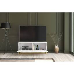 Creative Furniture Ripple TV Unit 100cm - White with Fluted Doors - thumbnail 4