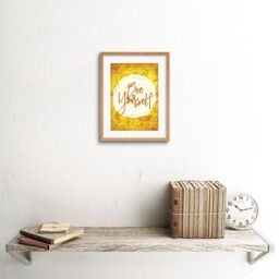 "Artery8 Wall Art Print Bee Be Yourself Honeycomb Artwork Framed 9X7 Inch in Beige - Size: W7"" x H9""" - thumbnail 2