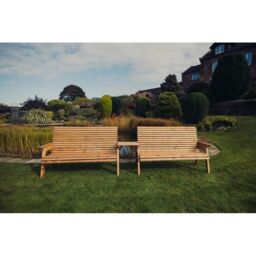 Churnet Valley Garden Furniture Ltd Valley 6 Seat Set 2X3B Straight Tray - Timber - Fully Assembled in Brown - thumbnail 1