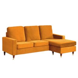 Artemis Home Hendrick Velvet Reversible Corner Sofa in Orange - thumbnail 2