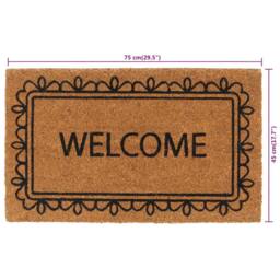 Berkfield Home Door Mat Natural 45x75 cm Tufted Coir in Brown - thumbnail 6