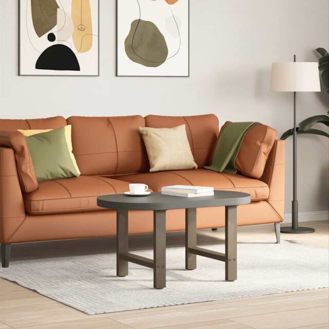 Berkfield Home Coffee Table Legs Natural Steel 2 pcs 50x(42-43) cm Steel in Grey - image 1