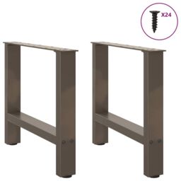 Berkfield Home Coffee Table Legs Natural Steel 2 pcs 50x(42-43) cm Steel in Grey - thumbnail 4