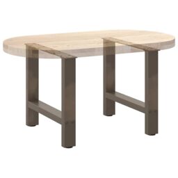 Berkfield Home Coffee Table Legs Natural Steel 2 pcs 50x(42-43) cm Steel in Grey - thumbnail 8