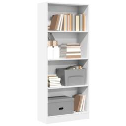 Berkfield Home Bookcase White 60x24x143 cm Engineered Wood - Size: 60 x 24 x 143 cm - thumbnail 2